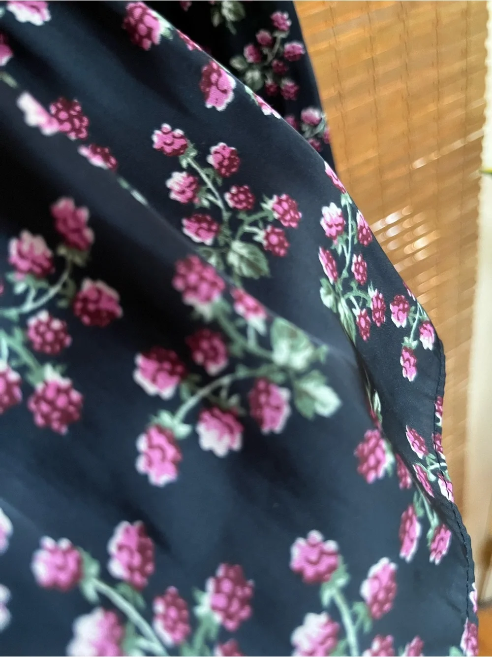 J.Crew Smocked Navy Floral Tank Top with Pink Blossoms